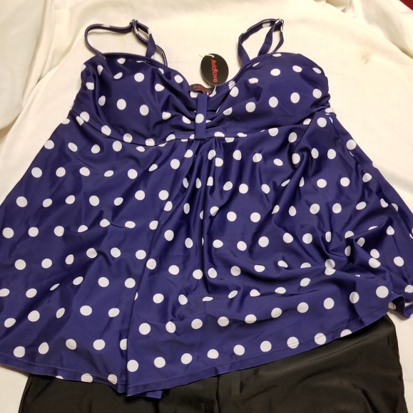 - NwT swim tankini swim dress xxl boy short swim plus size - Picture 7 of 12